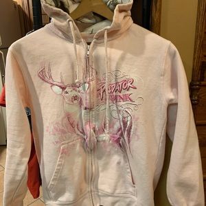 Buck Wear Pink Sweatshirt Hoodie with Zipper